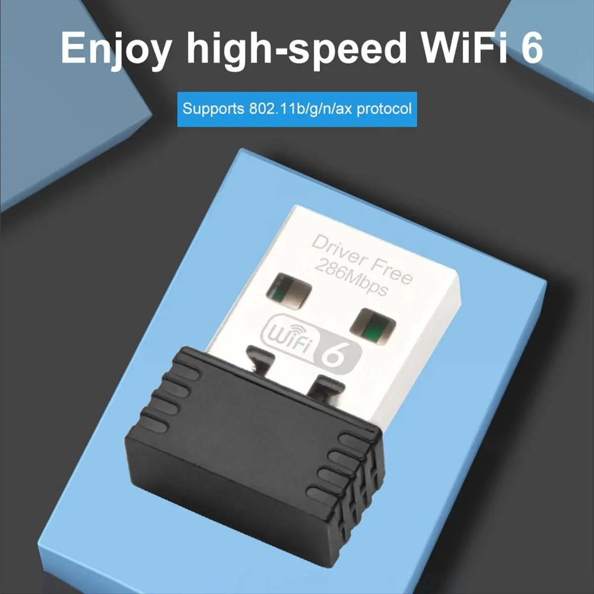 Фото 10 шт. USB WiFi-адаптер, беспроводная сетевая карта LAN 2,4 ГГц, Wi-Fi 6 приемник 802.11ax без драйверов для ПК, ноутбуков, Windows 7, 8, 10, 11 - ELEC №4