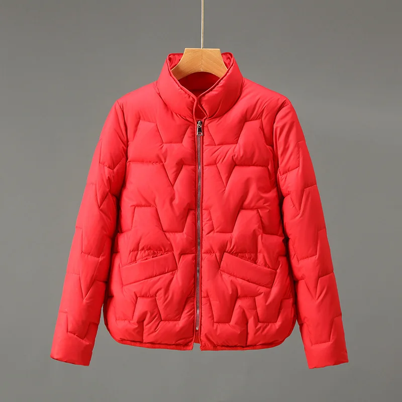 Fashion Jacket for Women Autumn and Winter New Stand Collar Thickened Warm Short Cotton Coat Winter Coat Light and Small Coat