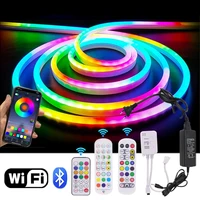 5v ws2812b led strip neon light dream color bluetooth wifi smart led tape silicone tube lights ip67 waterproof home decoration