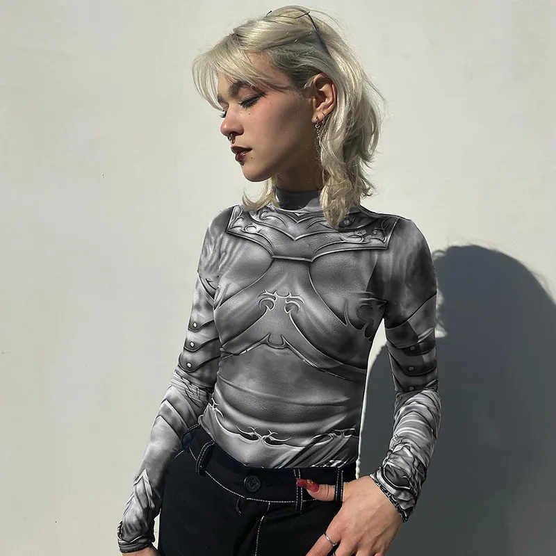 

Женское боди с графическим принтом, в готическом стиле