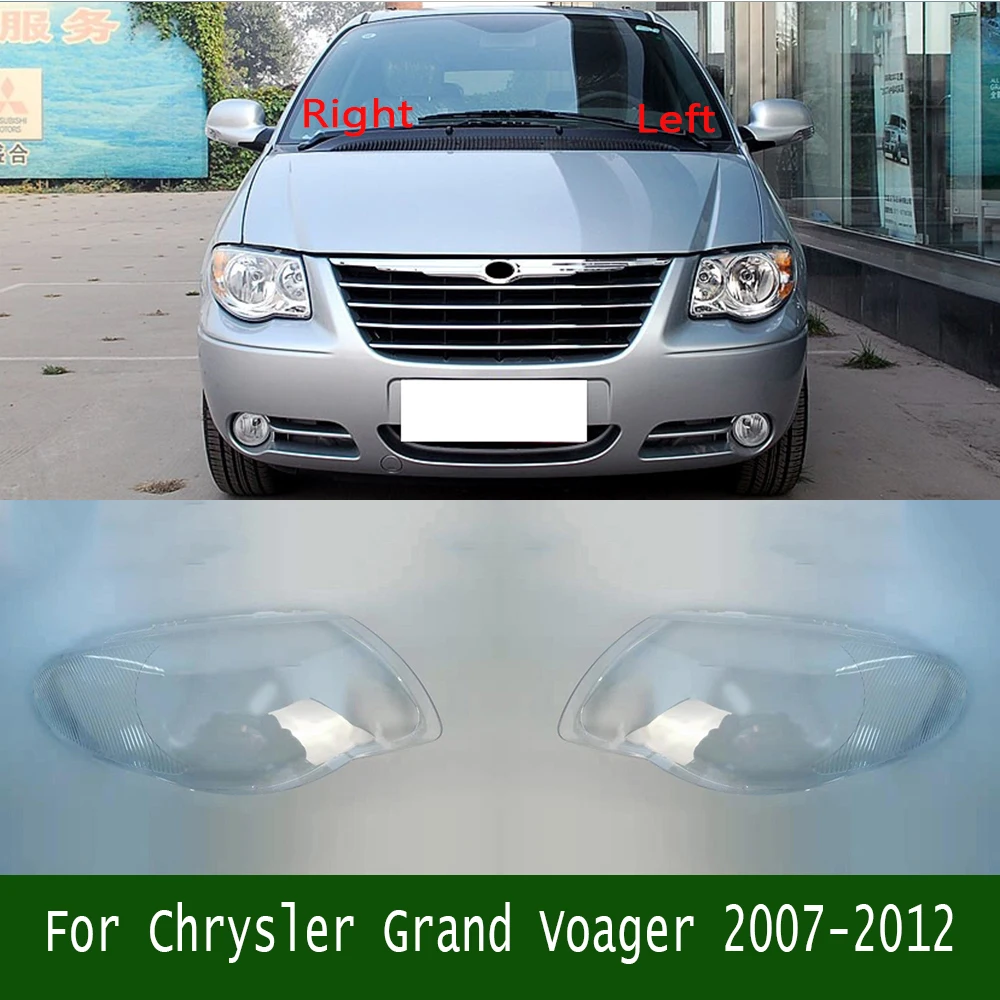 For Chrysler Grand Voager 2007-2012 Transparent Lamp Shade Headlight Shell Lens Plexiglass Replace Original Lampshade