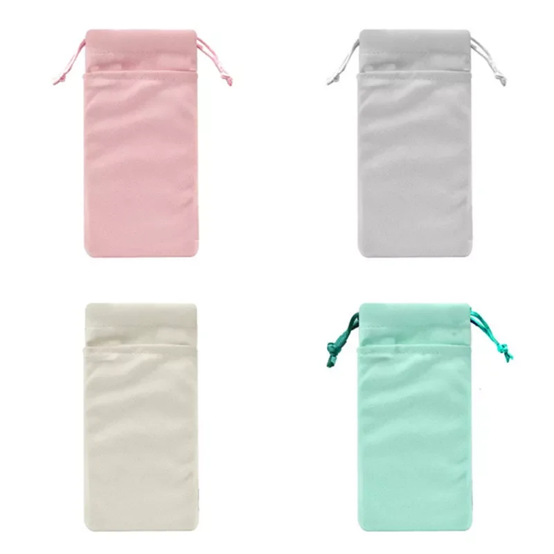 

1pc 18x10cm Portable Power Bank Pouch Double Layer Protective Bag Case Earphone Charge Data Cable Storage Drawstring Bag