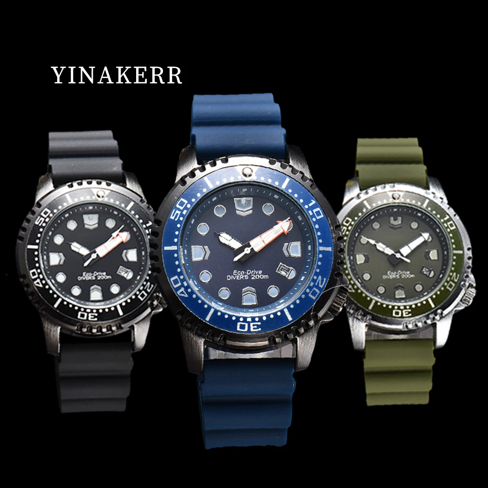 

YINAKERR Gift Luxury Brand Quartz Watches for Men Clock Silicone Band Metal Case Three Stitches Date Relogio Masculino