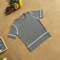 2022 summer new tide brand college style fashion simple short sleeve t shirt womens knitted top y2k top plus fashion