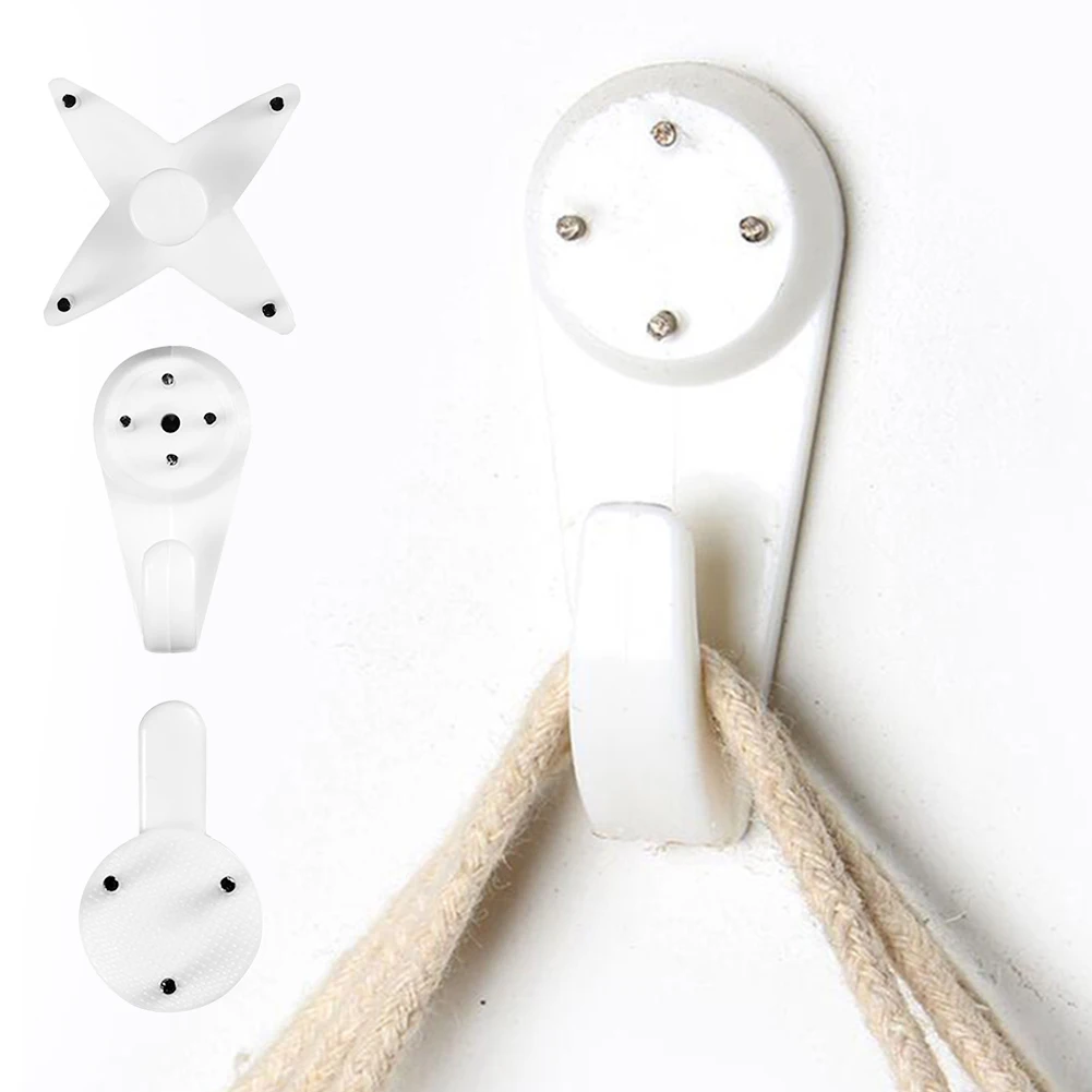 

60PCS White Color Wall Mount Photo Clock Picture Frame Hook Seamless Needle Nail Plastic Hard Frame Wall Hook Hanger Home Decor