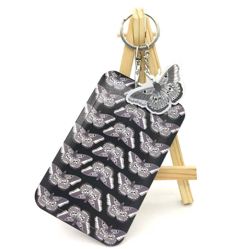 

Black Butterfly Handmade lovely color flower key chain headset cover key ring cartoon charm bag pendant car key chain Girl Gift