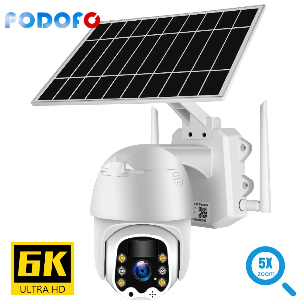 

Outdoor 4G SIM Card Solar Camera Security Surveillance 2MP 9600mAh PTZ Motion Detection Color Night IP66 2 Way Talk Detect