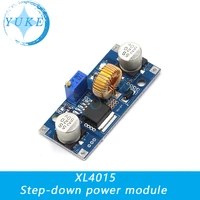 1pcs 5a xl4015 dc dc 4 38v to 1 25 36v 24v 12v 9v 5v step down adjustable power supply module led lithium charger with heat sink