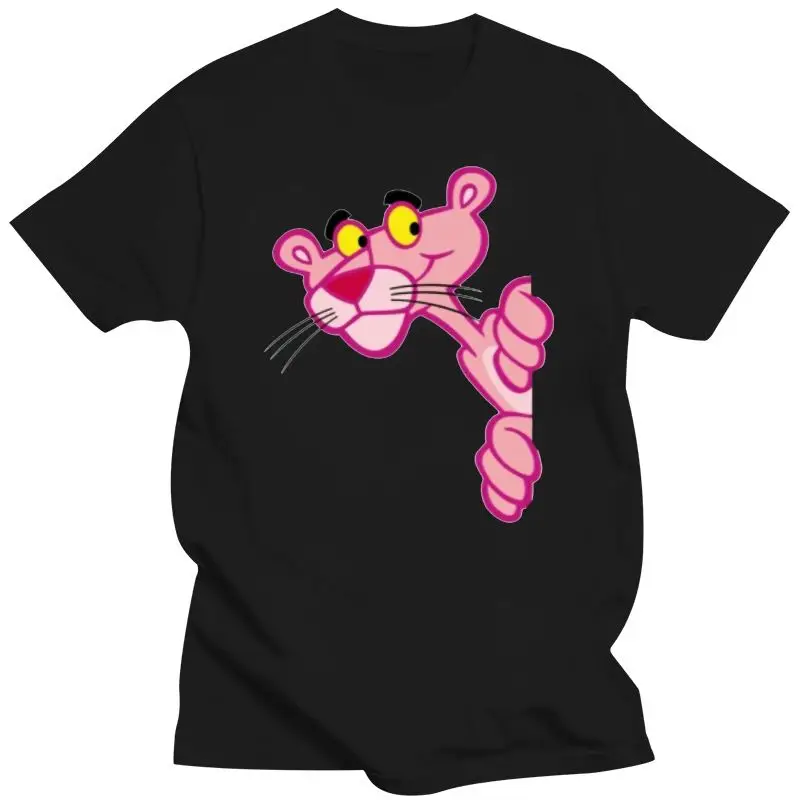 Мужская футболка с принтом розовой Пантеры летняя круглым вырезом и мультяшной