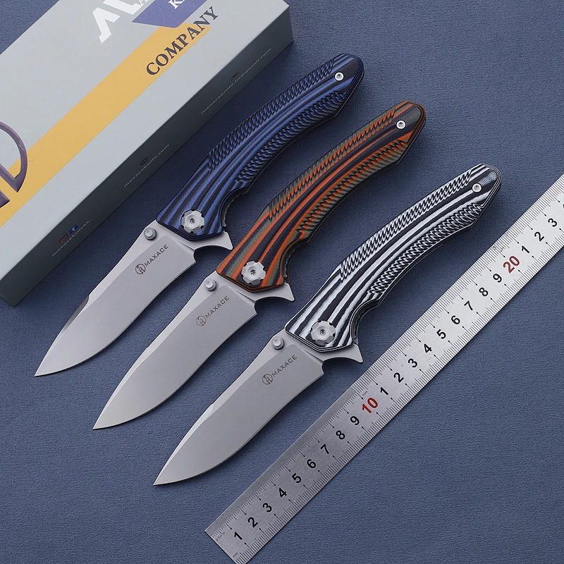 Складной нож Maxace Zealot 3,0 G10 с рукояткой, 10CR 15comov Blade, для повседневного использования, для самообороны, для кемпинга, охоты, тактические инструменты для выживания