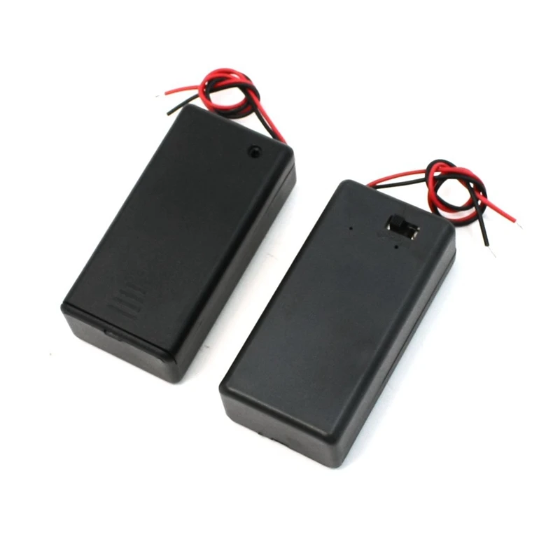 

Pair 9V Battery Holder Storage Case ON/OFF Switch W Cap 2 Pcs