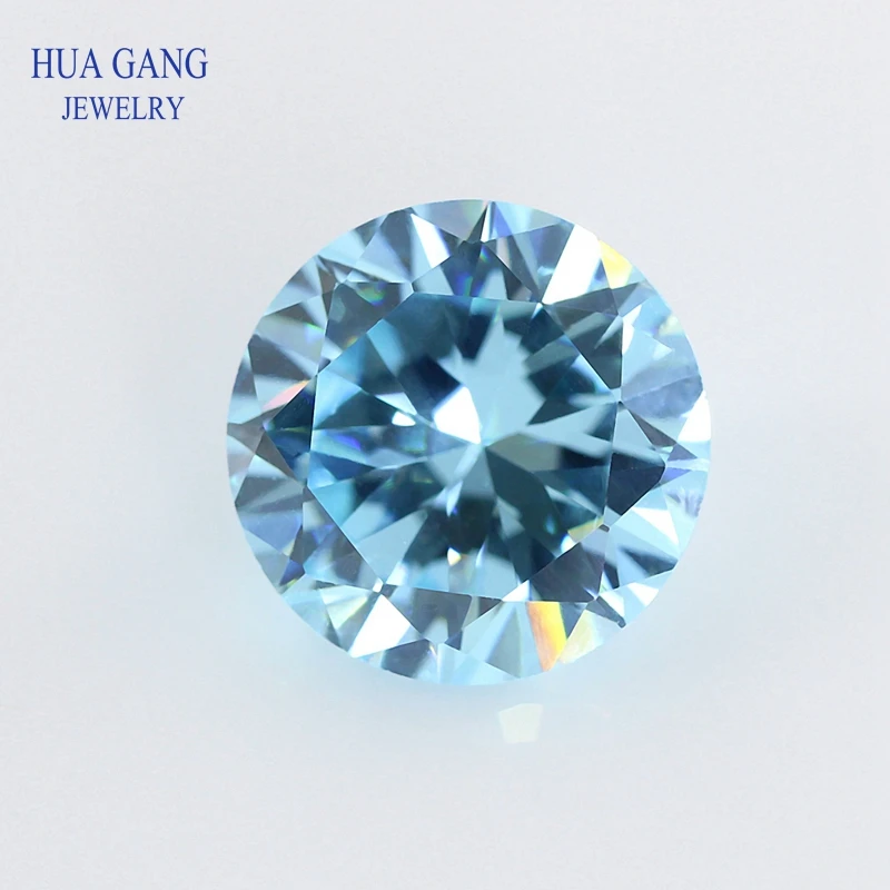 

Light Sea Blue 3.25-12mm Cubic Zirconia Round Shape AAAAA Brilliant Cut Loose CZ Stone Synthetic Gems For Jewelry Free Shipping