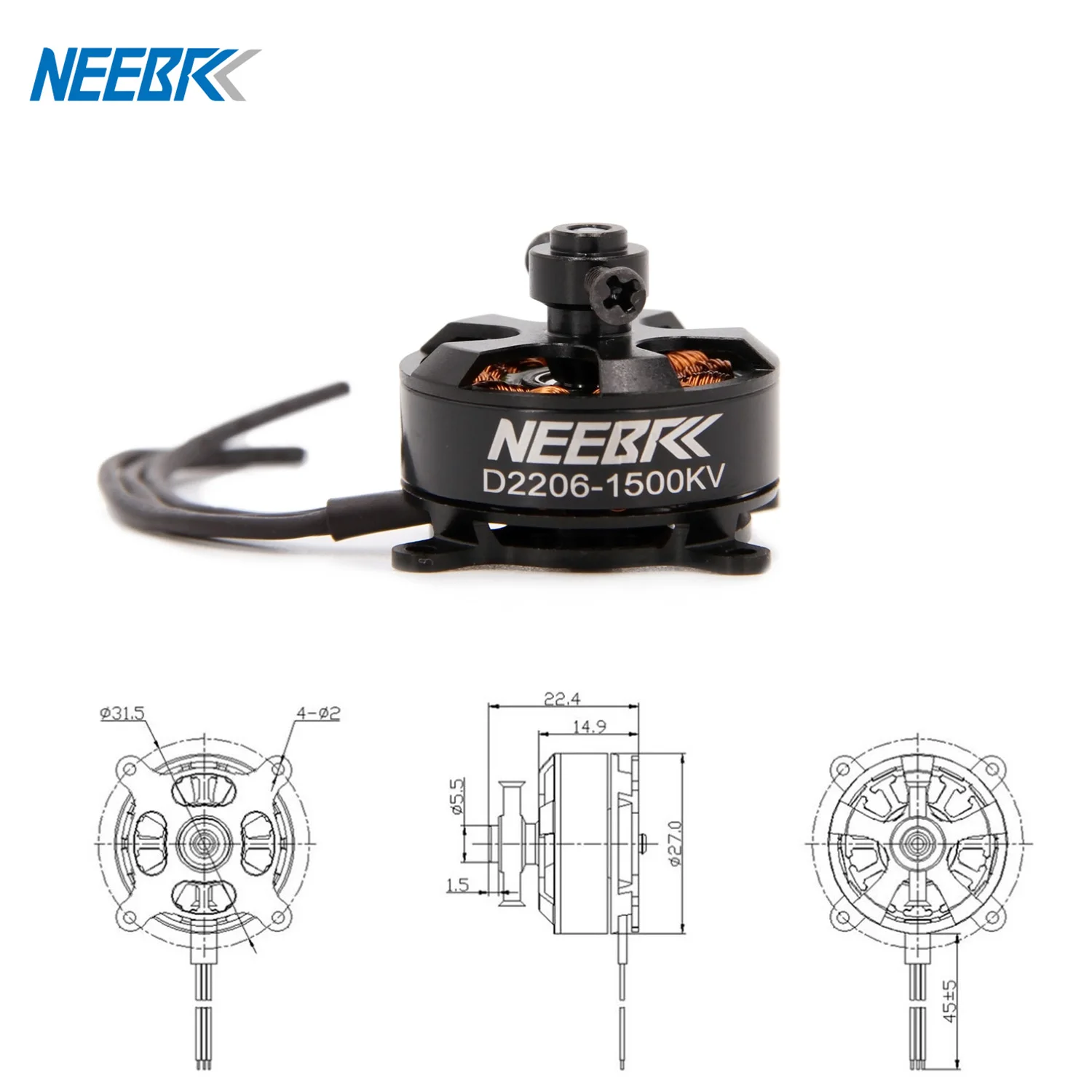 

2206 1500KV Brushless Motor 2-3S for RC FPV Fixed Wing Drone Airplane Aircraft Quadcopter Multicopter UAV ESC Speed Controller