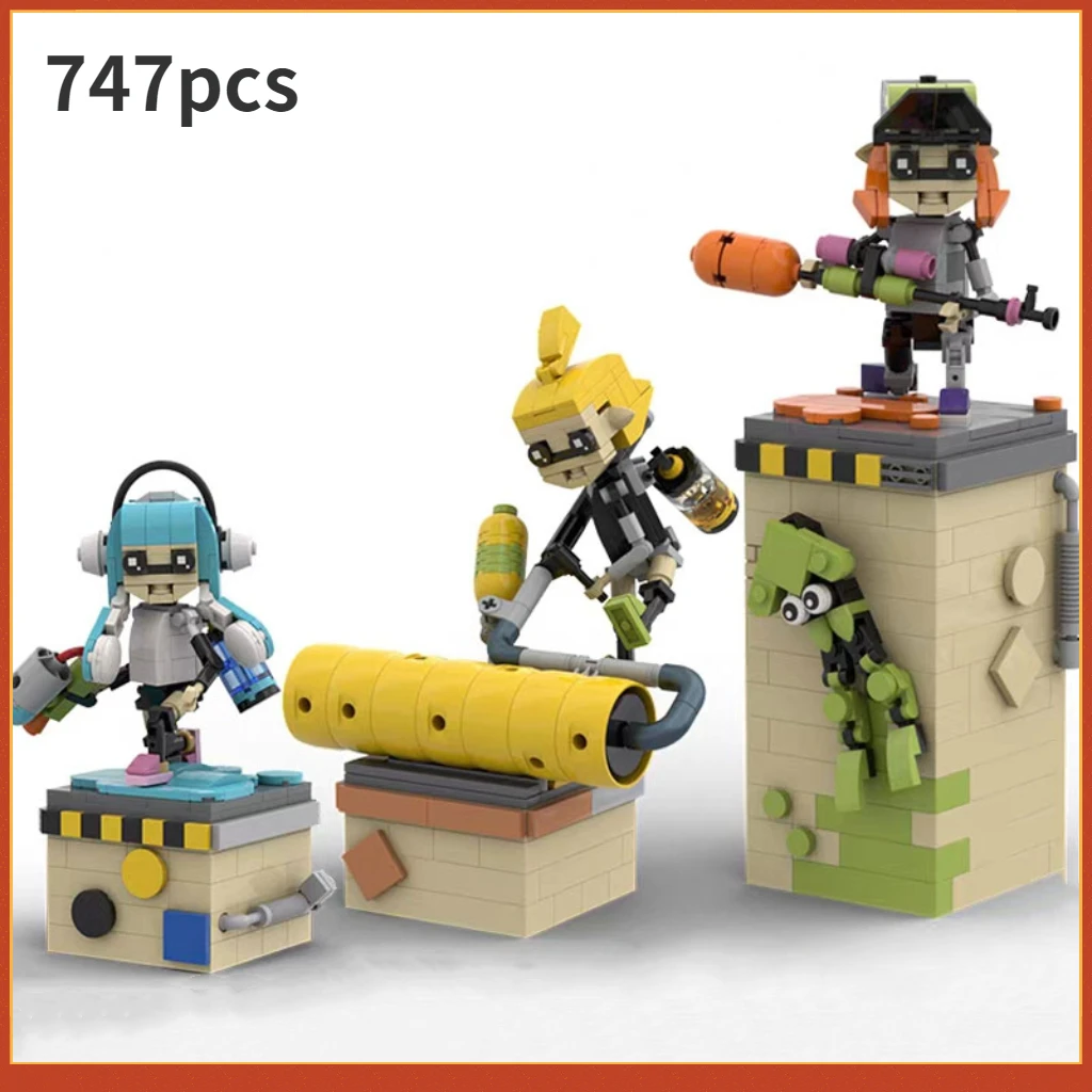 S Inklinged Humanoid Cephalopods Building Toys With Scene Shooting Games Bricks Toys For Kids