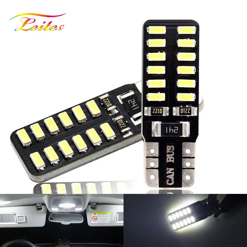 

1000x Super Bright T10 LED 194 501 W5W 24 SMD 4014 Canbus Error Free Car Interior Lights Auto Clearance Lamps DC 12V