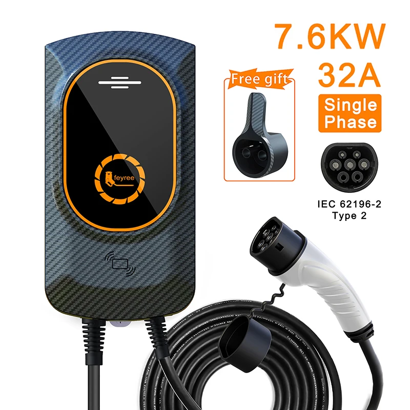 

feyree EV Charger Type2 Cable 32A 7KW EVSE Wallbox IEC62196-2 Adapter Type1 j1772 GB/T Charger Electric Vehicle Charging Station