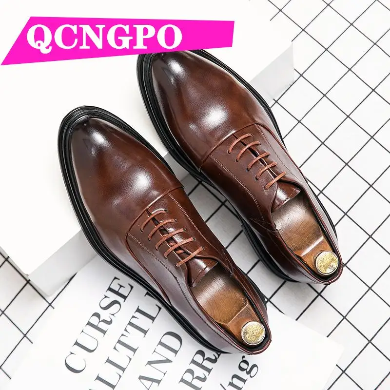 

Туфли-оксфорды на шнуровке, кожаные туфли для жениха, Классическая обувь, деловые туфли, свадебная обувь, мужские деловые туфли для встреч с защитой от воды