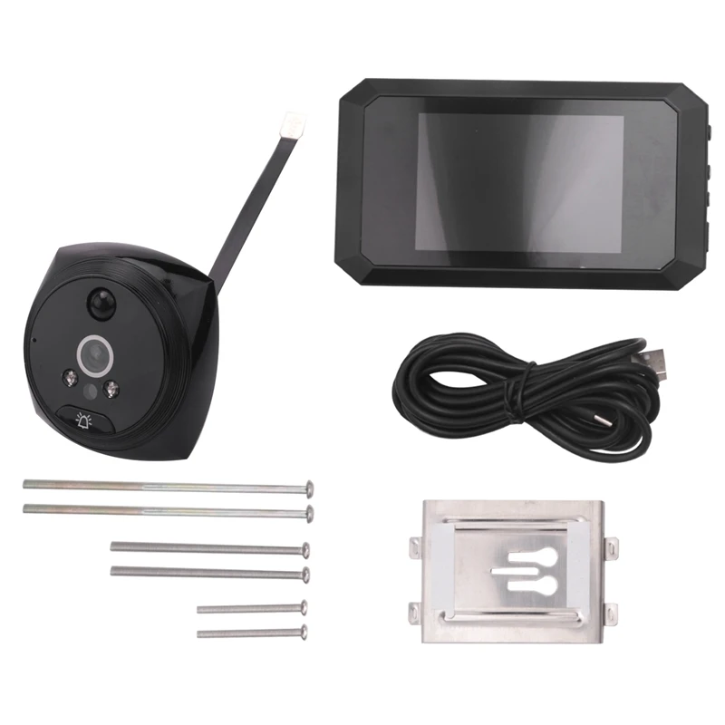 

4.1 Inch LCD Color Screen Smart Video Doorbell 200W HD Night Vision Camera Electronic Cat Eye