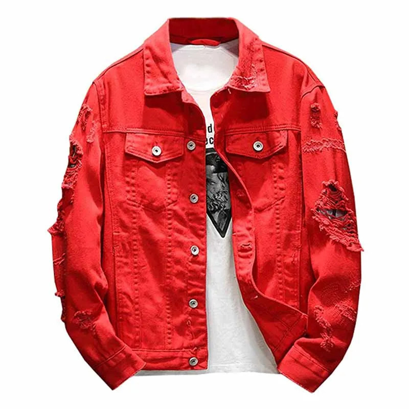 

Мужская Потертая джинсовая куртка на пуговицах