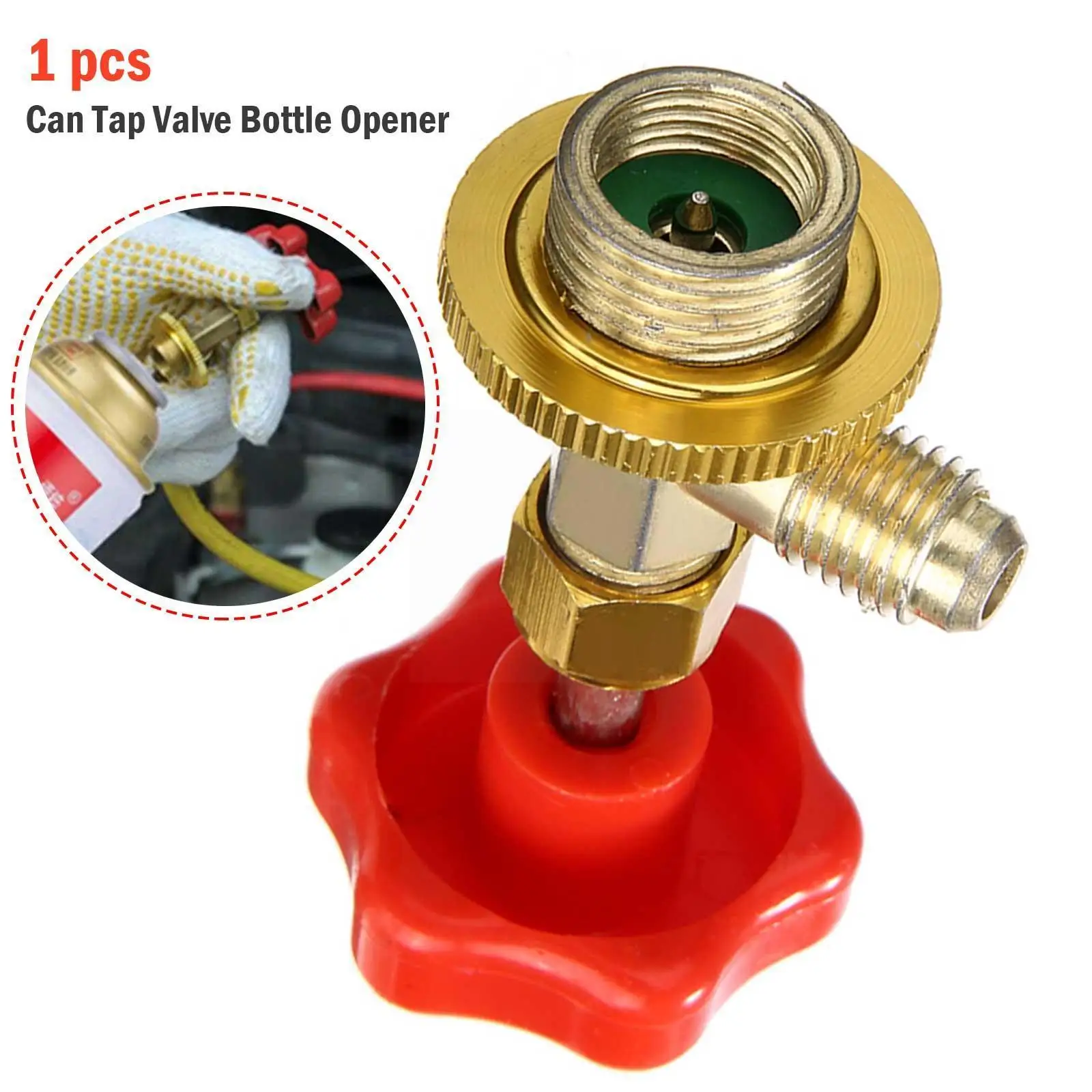 

For Car Air Conditioning Refrigerant Open 1PC SAE Auto M14 Tap AC Switch Bottle Can Opener Leak-proof R134a / Valve 1/4" O1U9