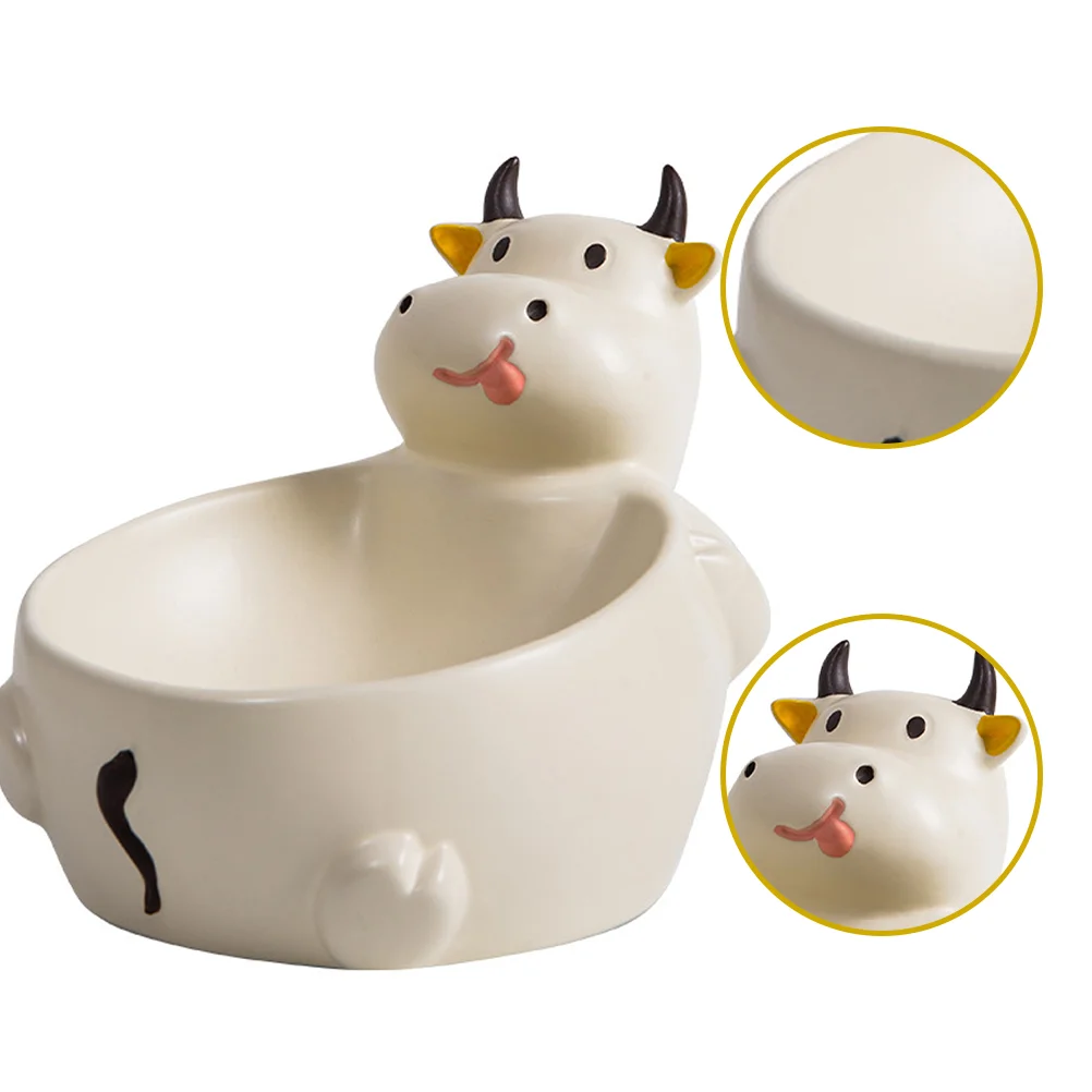 

Pet Feeding Bowl Pet Bowl Ceramic Dog Food Eating Bowl for Home (White)