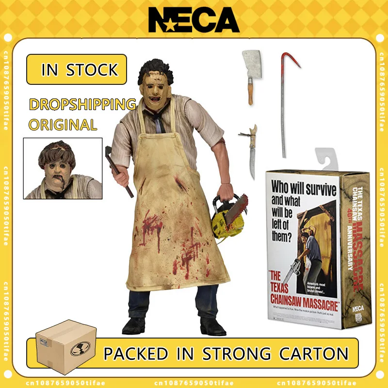 NECA Toys Leatherface The Texas Chainsaw Massacre 50th Anniversary 7&quot Action Figures Original Anime Doll Collection Model Kits