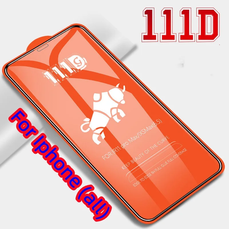 

100pcs (max) 111D Full Cover Tempered Glass Film For iPhone 11 14 13 12 Pro Max Screen Protector X XS XR Max se 2020 Protective