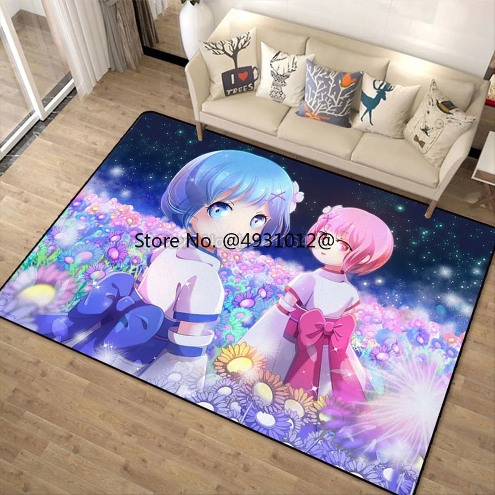 

2023 мультяшный коврик с рисунком из японского аниме «Re: Zero» Эмилия Рем рам, уличный ковер для ванной, детская спальня, милый напольный коврик для кино, гостиной