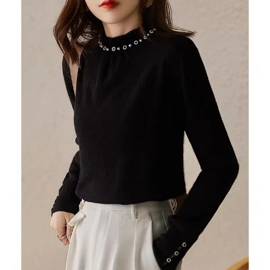 

Black Pearl Japan Pullover Girl Woman Women Sweater Korean Blouse Knit Tops Women's Sweaters Fall Spring Top Coat Cloth Suétere