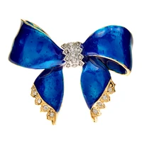cindy xiang big bowknot brooches for women blue and pink color pin rhinestone three dimensional bow jewelry