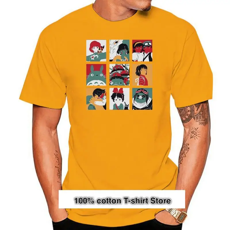 

Studio Ghibli-camiseta inspirada en el Pop Art Unisex, camisa de Totoro 100% de algodón, venta al por mayor