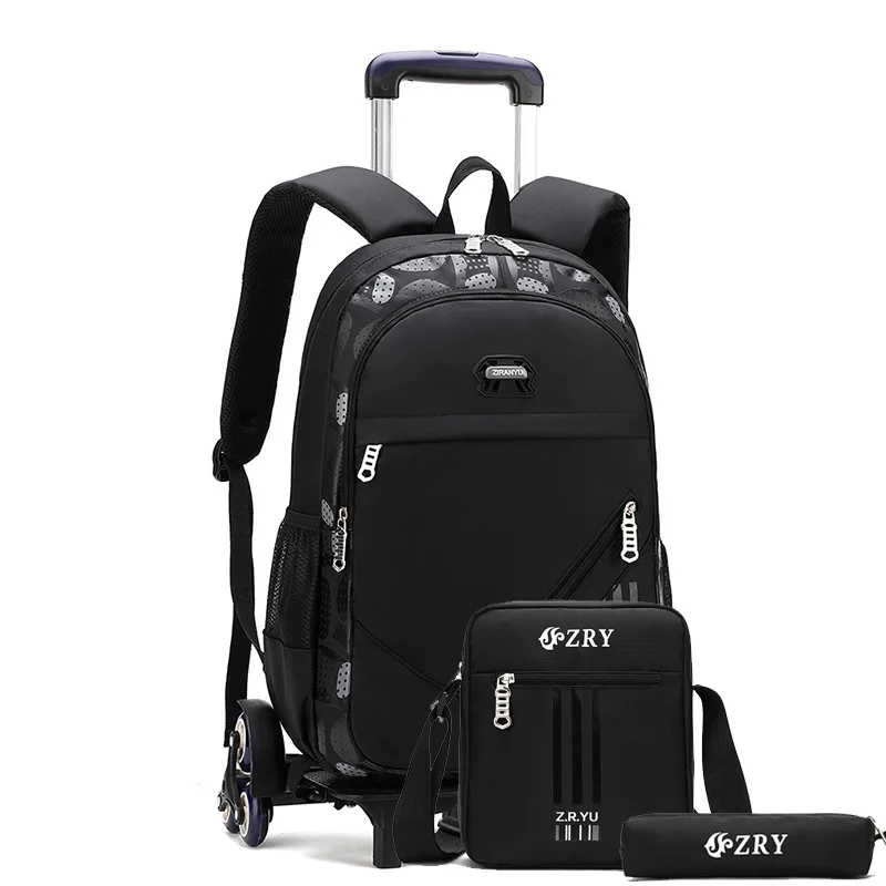 

Wheeled School Bags for Boys Kids Backpack with Wheels Waterproof Child Rolling School Bags Set