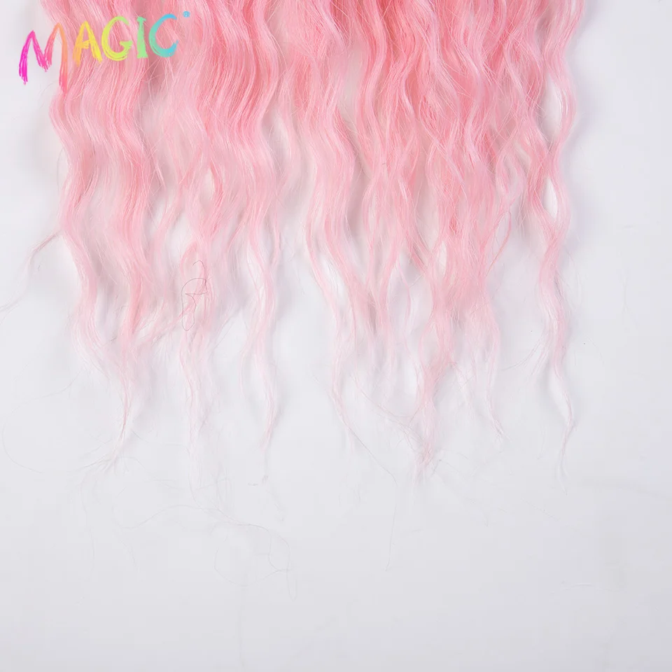 Magic Synthetic Hair Water Wave 24Inch Braid Hair Twist Crochet Hair Ombre Blonde Pink Deep Wave Braiding Hair Extension Cosplay