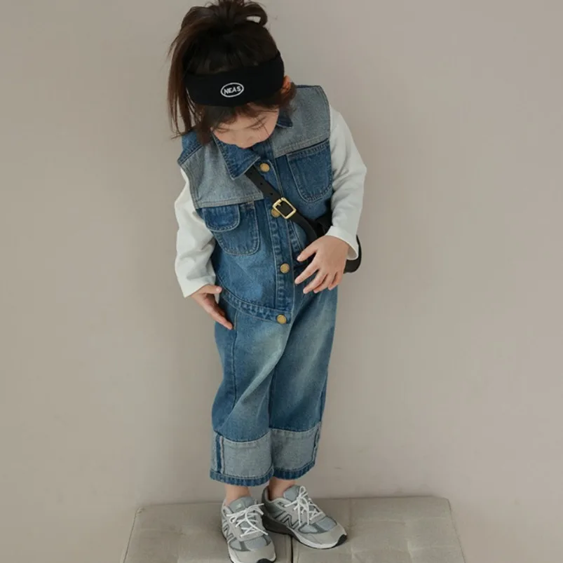 

Новые джинсы для маленьких девочек, Повседневные детские свободные джинсовые брюки, джинсовые брюки принцессы, модные детские брюки, детские джинсы для девочек, 2023