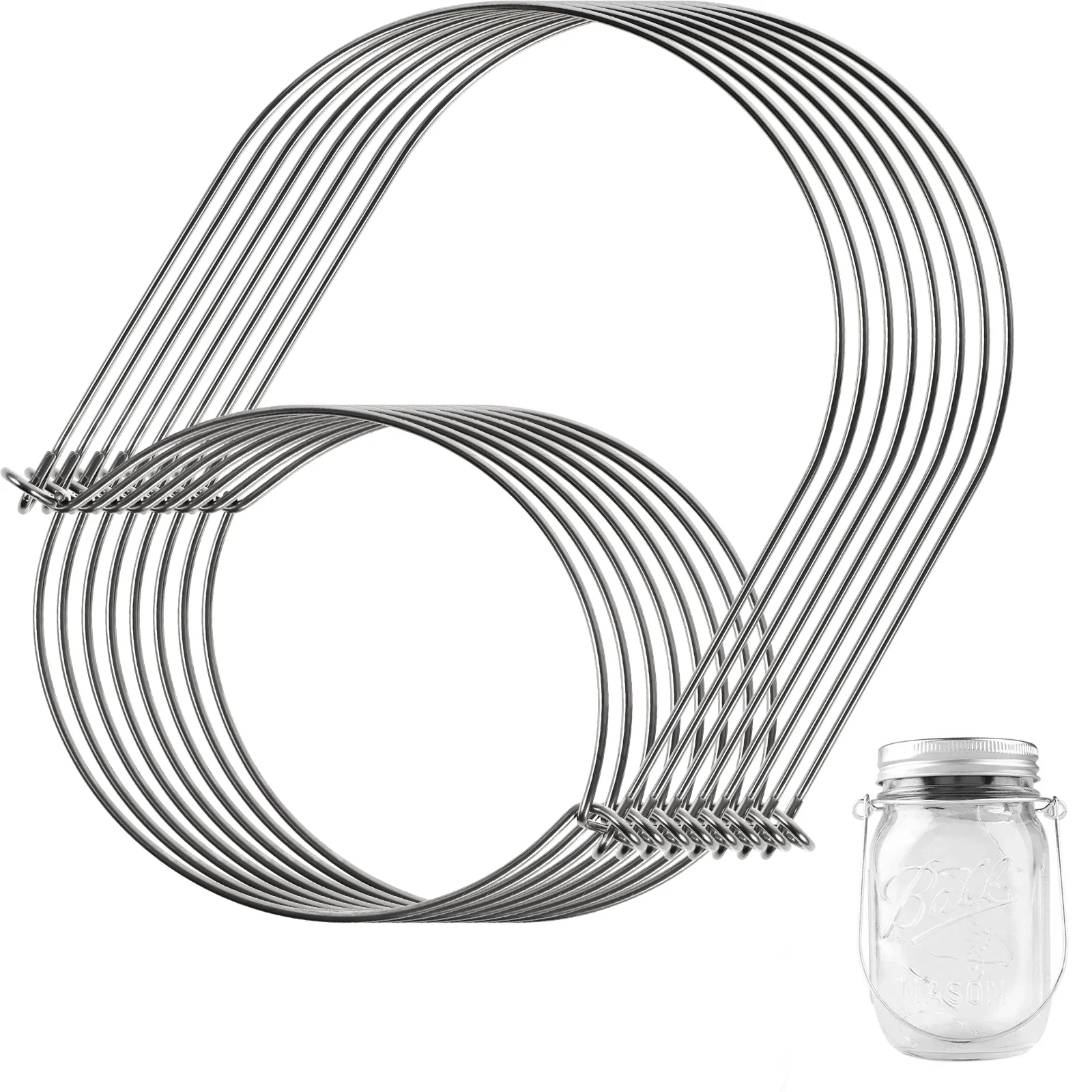 

8 Pcs Mason Jar Wire Hangers Stainless Steel Wire Handles Canning Jars Hangers for Regular Mason Jar