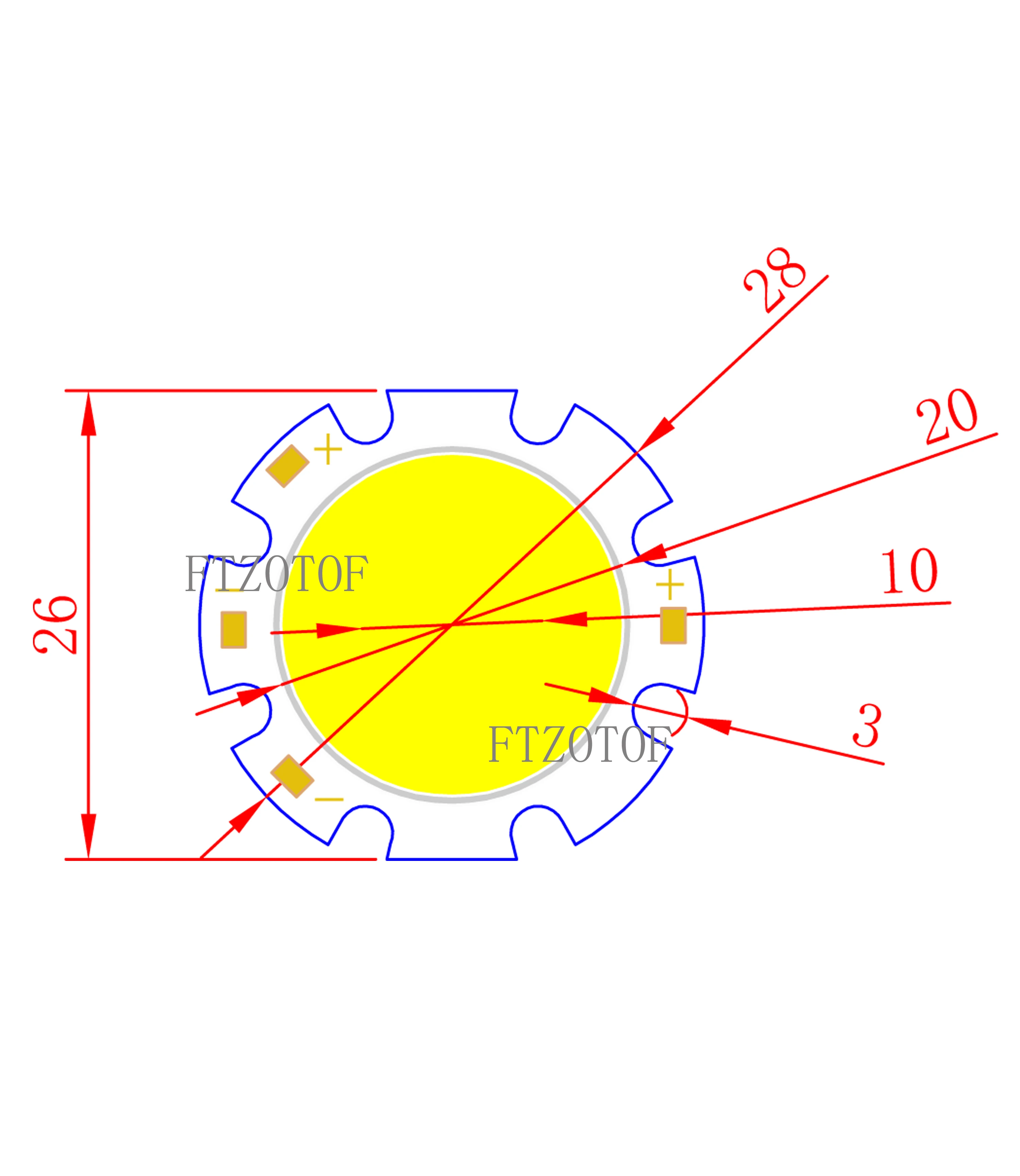 5 шт./лот светодиодный источник света постоянного тока 9 В-40 В 28x20 мм чип прожектор