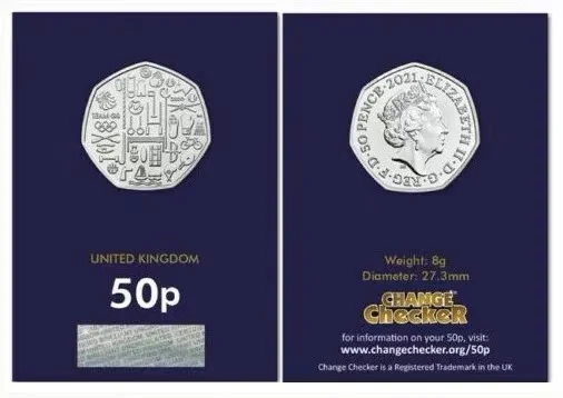

UK 2021 British Delegation 50 P Card Pack Commemorative Coin Brand New