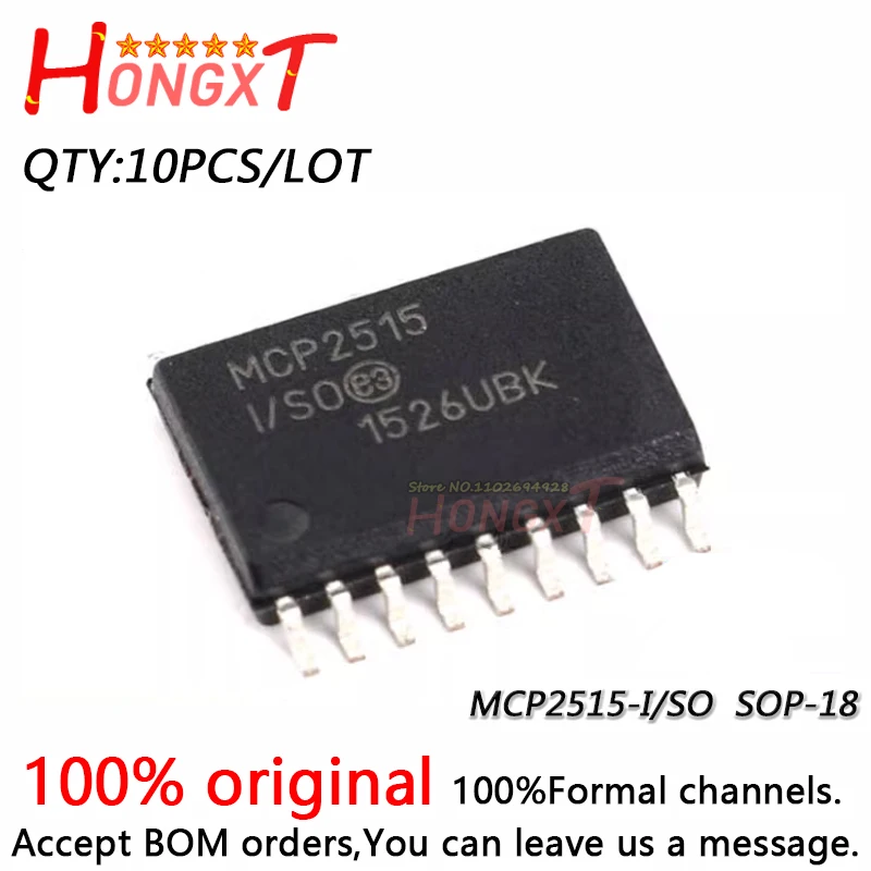

10PCS 100% New MCP2515-I/SO MCP2515 I/SO SOP-18.Chipset