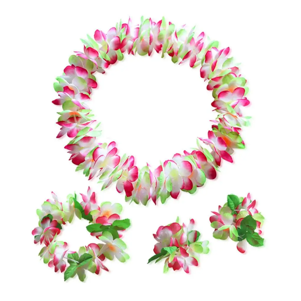 

Hawaii Party Decorations Adult Beach Flower Necklace Wreath Hawaiian Kids Girls Beach Birthday Summer Pool Party Supplies