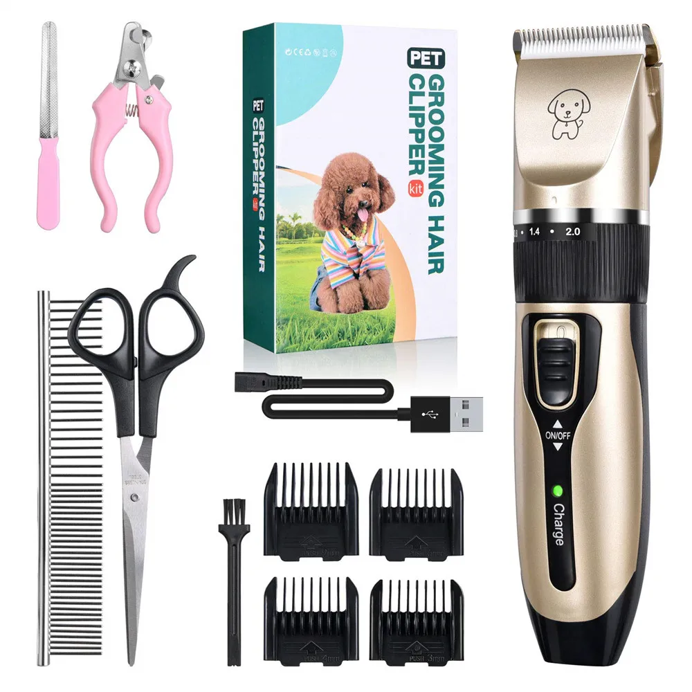 

Hair Pets Cordless Trimmer Rechargeable Haircut (pet/cat/dog/rabbit) Dog Shaver Professional Dog Grooming Set Clippers Clipper
