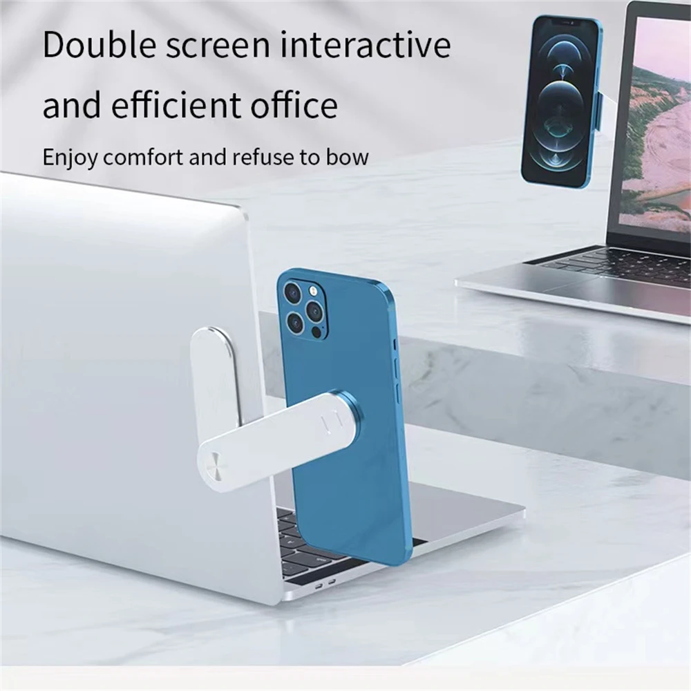 Folding Laptop Screen Support Holder Dual Monitor Display Clip Adjustable Phone Stand Laptop Side Mount Connect Tablet Bracket