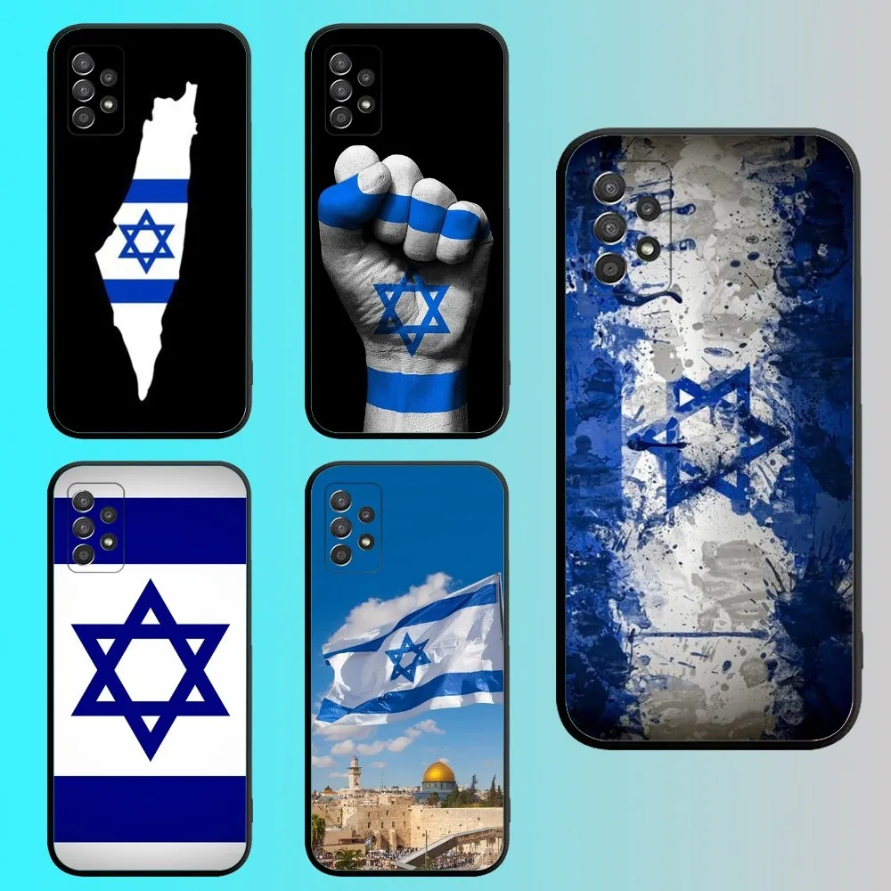Star of David I-Israel Flag Phone Case For Samsung S 25 24 21 22 23 30 20 Ultra Plus Fe Lite Note 10 9 5G Black Soft Shell
