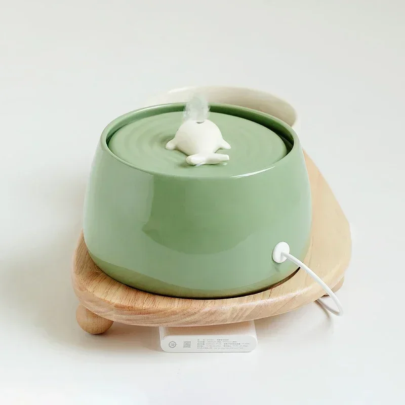 Керамический фонтан для кошек 1 3 л зарядка через USB кормушки воды домашних