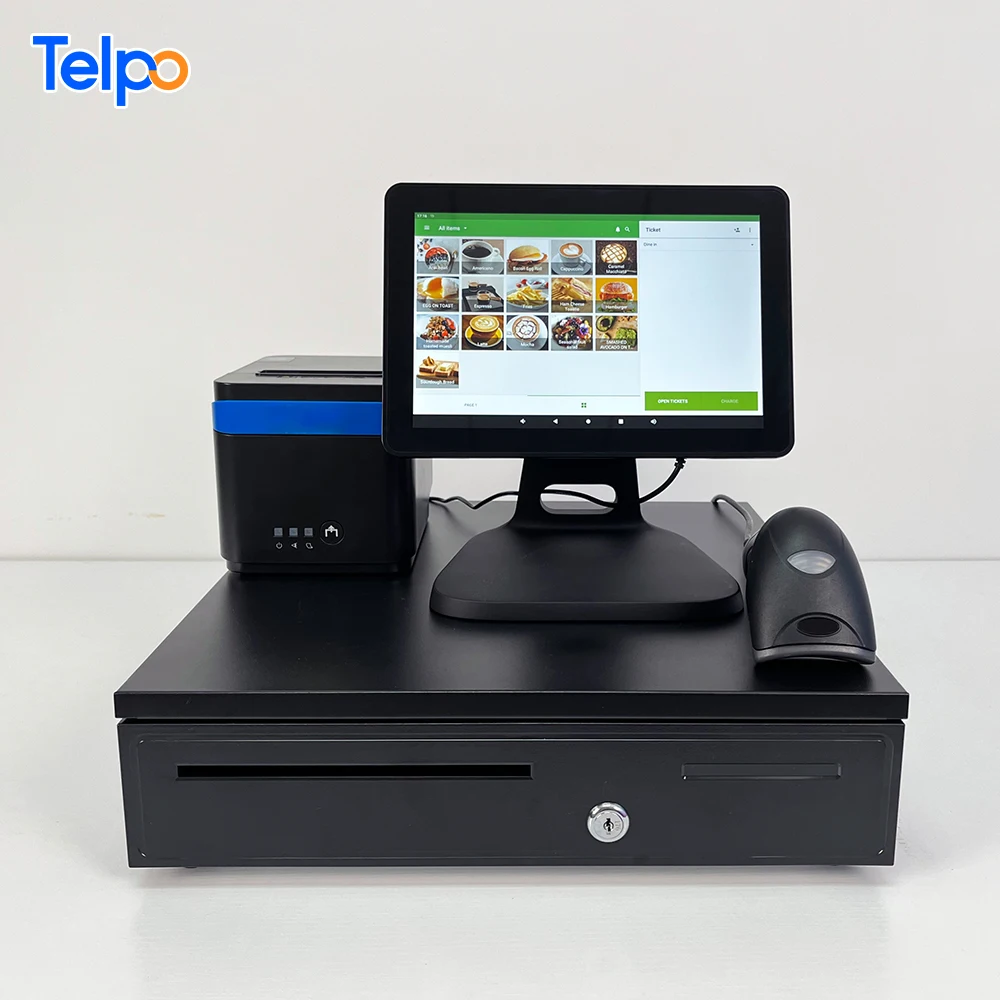 Telpo C11 10 1-дюймовый Android 13 столешница pos pc компьютер биллинговый станок для малого