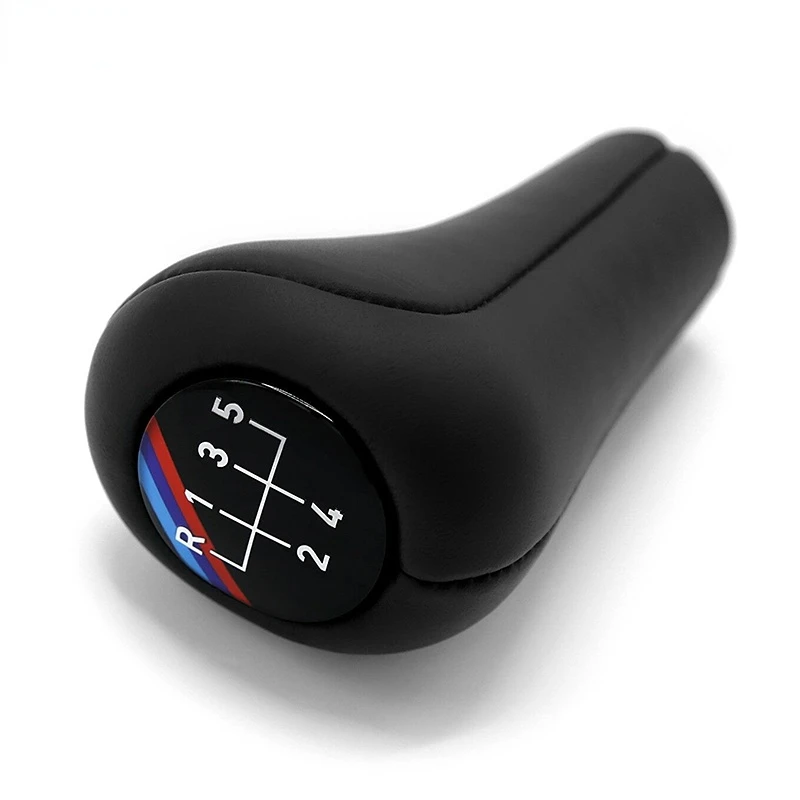 

Leather Gear Shift Knob 5 6 Speed Manual for BMW E46 E90 E92 E39 X1 M Logo Car Handle Gearbox Stick Knob Replacement Accessories