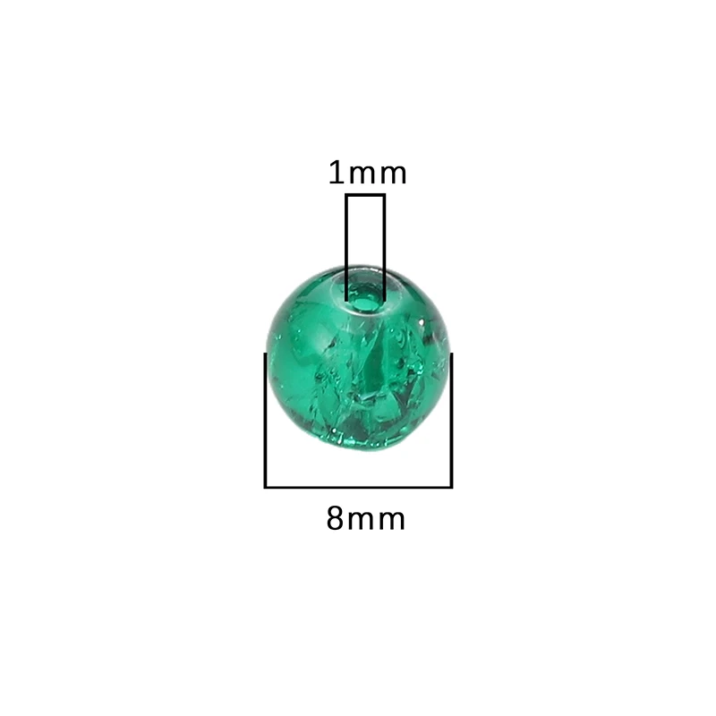 50 шт. 8 мм стеклянные бусины с кракле разноцветные круглые свободные