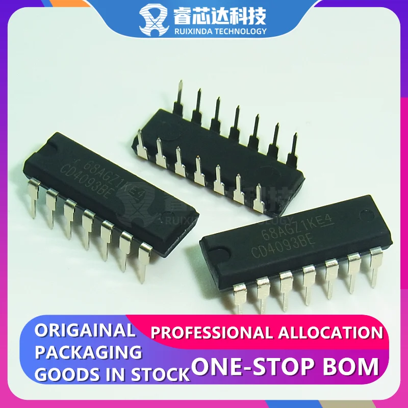 10 шт. CD4093BE CD4060BE CD4066BE CD4069UBE CD4094BE CD4511BE CD4541BE CD40106BE DIP14 NANDGate IC 4ChannelSchmittTrigger 14-PDIP