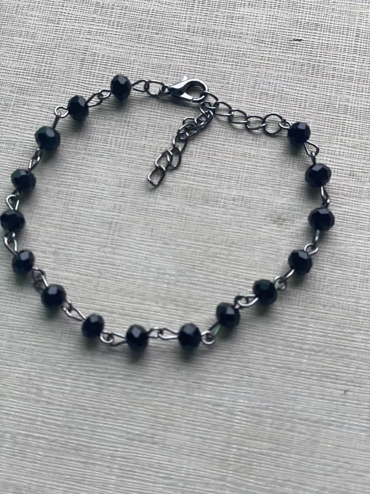 Все размеры * простой минималистичный Черная цепочка из бисера с кристаллами