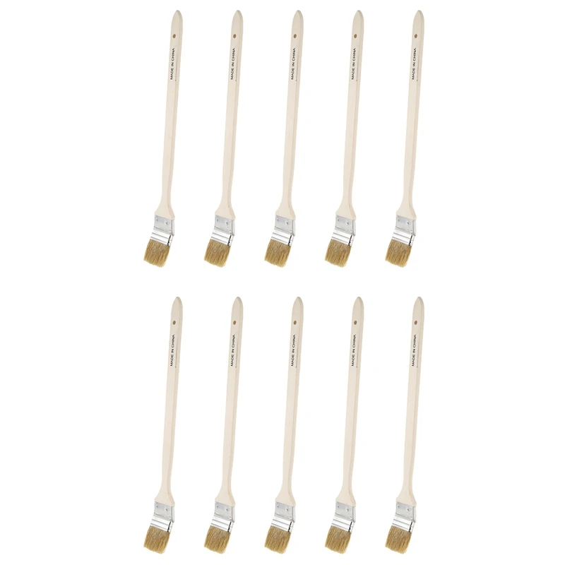 

10X 2 Inch Wide Wooden Handle Metal Ferrule Faux Bristle Head Radiator Brush