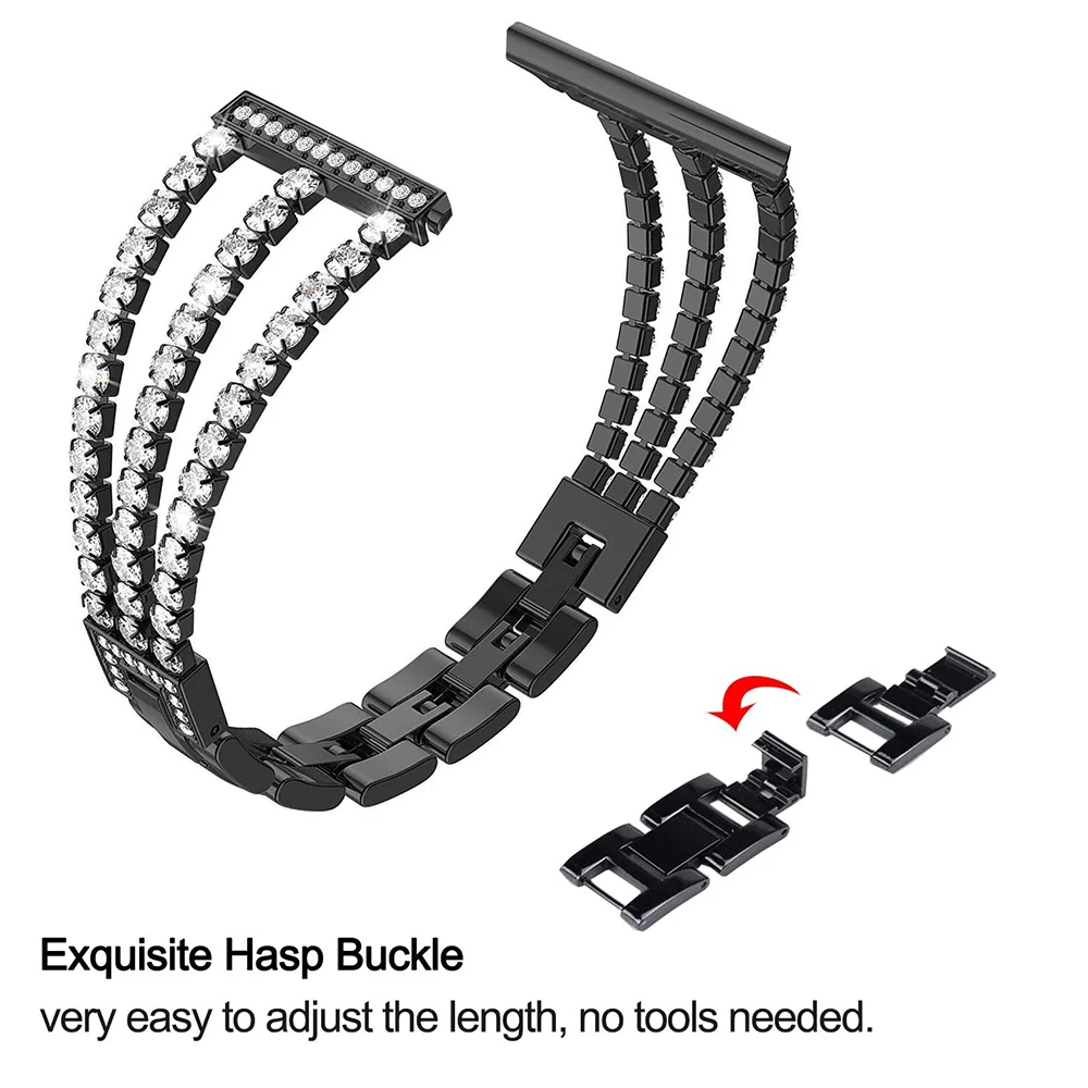 Women Diamond Stainless Steel Strap for Samsung Galaxy Watch 4 Classic 46mm 42mm/Watch4 44mm 40mm Band Metal Wristbands Bracelet